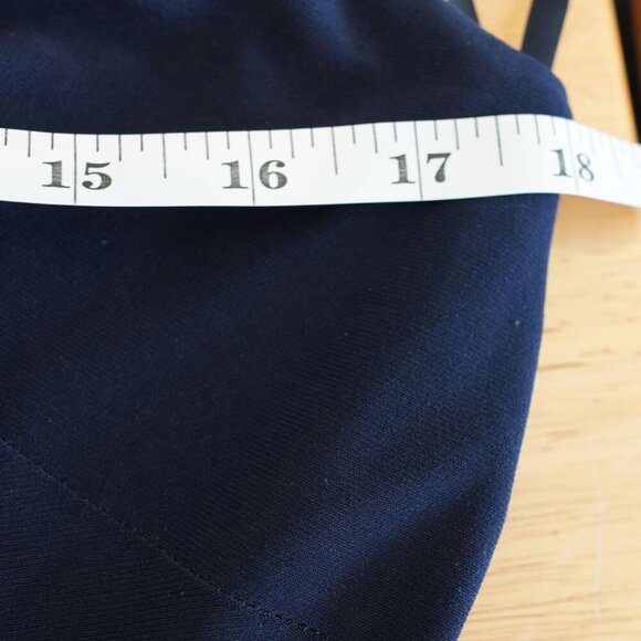 Lauren Ralph‎ Lauren Navy Blue Lace Trimmed Midi Dress Size 10 - Picture 9 of 10